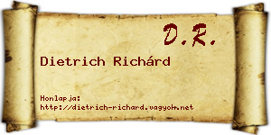 Dietrich Richárd névjegykártya